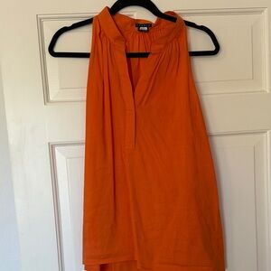 Theory Vibrant Orange Sleeveless Blouse